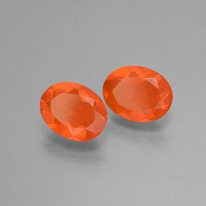1,15 ct natürliche orangefarbener Feueropal-Edelsteine, Oval Schliff, Transparent