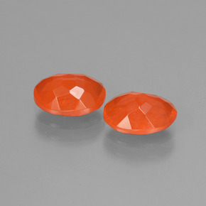 1.45 ct natürliche tiefrötlich-orange Feueropal-Edelsteine, Oval Schliff, Transparent
