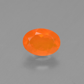 0,48 ctw natürlicher orangefarbener Feueropal, Oval Schliff, Transparent