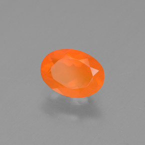 0,48 ctw natürlicher orangefarbener Feueropal, Oval Schliff, Transparent