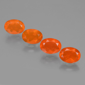  ct natürliche orangefarbener Feueropal-Edelsteine, Oval Schliff, Transparent