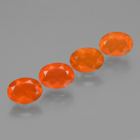  ct natürliche orangefarbener Feueropal-Edelsteine, Oval Schliff, Transparent