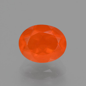 1,12 ctw natürlicher orangefarbener Feueropal, Oval Schliff, Transparent