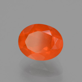 1,12 ctw natürlicher orangefarbener Feueropal, Oval Schliff, Transparent