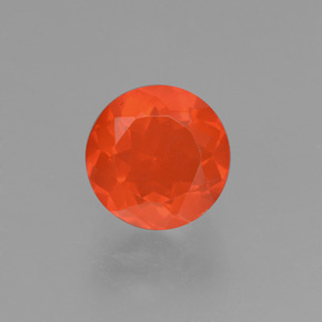 0,96 ctw natürlicher orangefarbener Feueropal, Rundschliff, Transparent