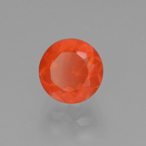 0,96 ctw natürlicher orangefarbener Feueropal, Rundschliff, Transparent