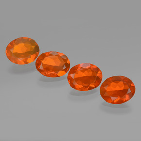 3.52 ct natürliche Orange Feueropal-Edelsteine, Oval Schliff, Transparent