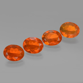 3.52 ct natürliche Orange Feueropal-Edelsteine, Oval Schliff, Transparent