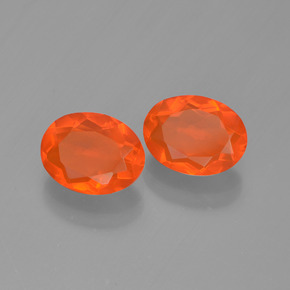  ct natürliche Orange Feueropal-Edelsteine, Oval Schliff, Transparent