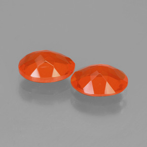 1,38 ct natürliche orangefarbener Feueropal-Edelsteine, Oval Schliff, Transparent