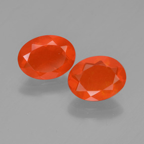 1,34 ct natürliche orangefarbener Feueropal-Edelsteine, Oval Schliff, Transparent