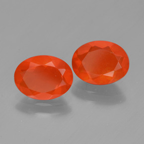 1,34 ct natürliche orangefarbener Feueropal-Edelsteine, Oval Schliff, Transparent