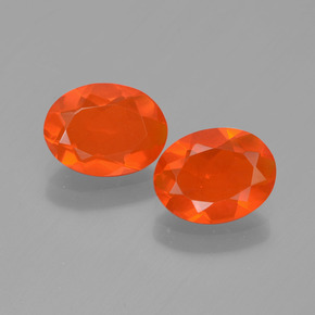 1,19 ct natürliche orangefarbener Feueropal-Edelsteine, Oval Schliff, Transparent