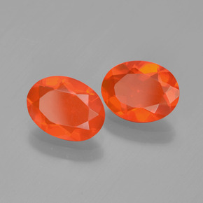 1,19 ct natürliche orangefarbener Feueropal-Edelsteine, Oval Schliff, Transparent