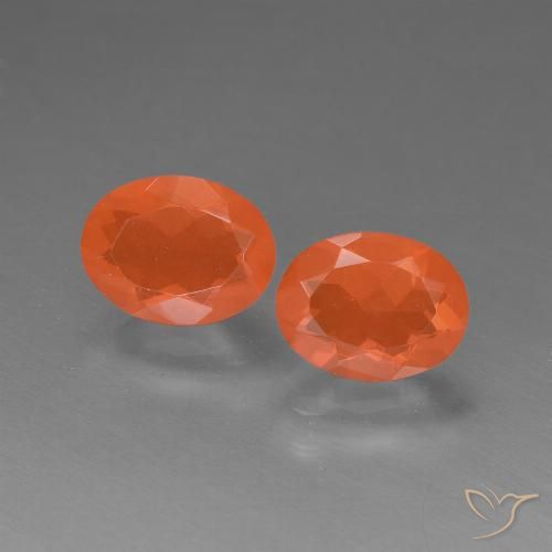 1.36 ct natürliche hellorange Feueropal-Edelsteine, Oval Schliff, Transparent