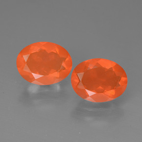  ct natürliche Orange Feueropal-Edelsteine, Oval Schliff, Transparent