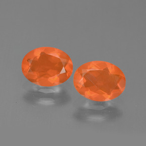  ct natürliche orangefarbener Feueropal-Edelsteine, Oval Schliff, Transparent