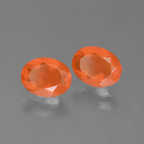  ct natürliche orangefarbener Feueropal-Edelsteine, Oval Schliff, Transparent