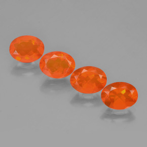 3,20 ct natürliche orangefarbener Feueropal-Edelsteine, Oval Schliff, Transparent