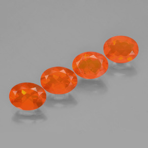 3,20 ct natürliche orangefarbener Feueropal-Edelsteine, Oval Schliff, Transparent