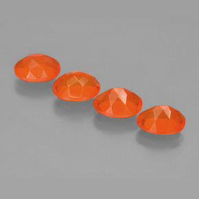3,20 ct natürliche orangefarbener Feueropal-Edelsteine, Oval Schliff, Transparent