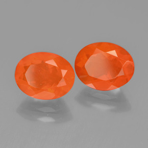 2,19 ct natürliche orangefarbener Feueropal-Edelsteine, Oval Schliff, Transparent