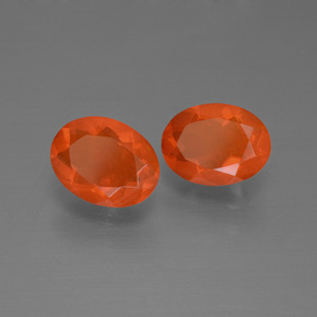 1,51 ct natürliche orangefarbener Feueropal-Edelsteine, Oval Schliff, Transparent