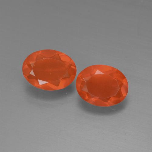 1.40 ct natürliche Feuerorange Feueropal-Edelsteine, Oval Schliff, Transparent