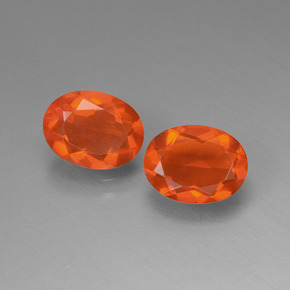  ct natürliche orangefarbener Feueropal-Edelsteine, Oval Schliff, Transparent