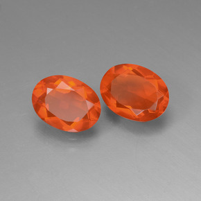  ct natürliche orangefarbener Feueropal-Edelsteine, Oval Schliff, Transparent