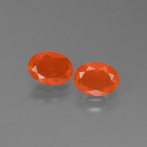  ct natürliche orangefarbener Feueropal-Edelsteine, Oval Schliff, Transparent
