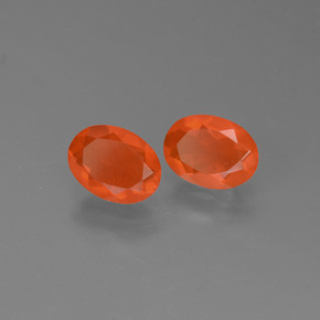  ct natürliche orangefarbener Feueropal-Edelsteine, Oval Schliff, Transparent