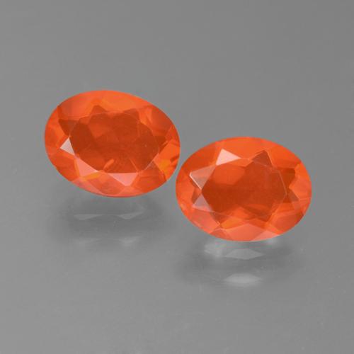 1.37 ct natürliche Feuerorange Feueropal-Edelsteine, Oval Schliff, Transparent