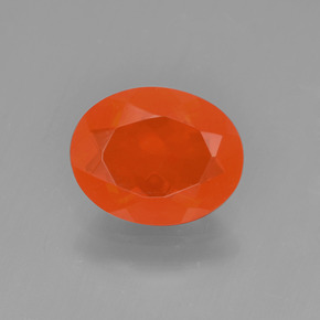 0,98 ctw natürlicher orangefarbener Feueropal, Oval Schliff, Transparent