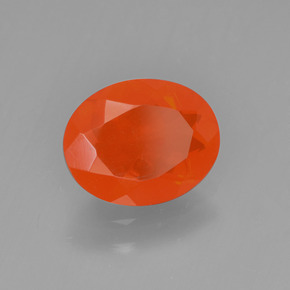 0,98 ctw natürlicher orangefarbener Feueropal, Oval Schliff, Transparent
