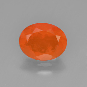 1,05 ctw natürlicher orangefarbener Feueropal, Oval Schliff, Transparent