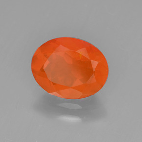 1,05 ctw natürlicher orangefarbener Feueropal, Oval Schliff, Transparent