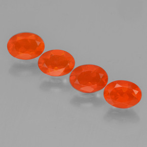 1,81 ct natürliche orangefarbener Feueropal-Edelsteine, Oval Schliff, Transparent
