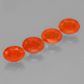 1,81 ct natürliche orangefarbener Feueropal-Edelsteine, Oval Schliff, Transparent