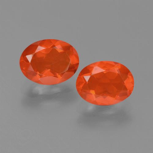 1.54 ct natürliche Intensives Orange Feueropal-Edelsteine, Oval Schliff, Transparent