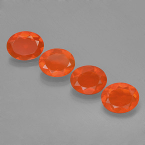 3,33 ct natürliche orangefarbener Feueropal-Edelsteine, Oval Schliff, Transparent