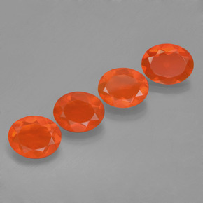 3,33 ct natürliche orangefarbener Feueropal-Edelsteine, Oval Schliff, Transparent