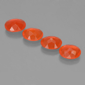 3,33 ct natürliche orangefarbener Feueropal-Edelsteine, Oval Schliff, Transparent