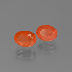 1.17 ct natürliche tiefrötlich-orange Feueropal-Edelsteine, Oval Schliff, Transparent