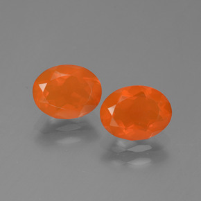  ct natürliche Orange Feueropal-Edelsteine, Oval Schliff, Transparent