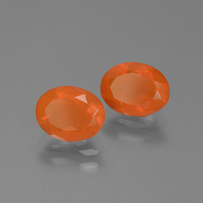  ct natürliche Orange Feueropal-Edelsteine, Oval Schliff, Transparent