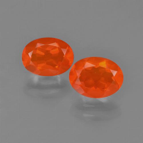 1.64 ct natürliche Intensives Orange Feueropal-Edelsteine, Oval Schliff, Transparent