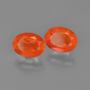 1.64 ct natürliche Intensives Orange Feueropal-Edelsteine, Oval Schliff, Transparent