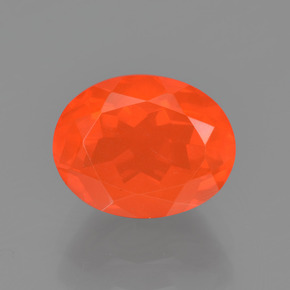 1,42 ctw natürlicher orangefarbener Feueropal, Oval Schliff, Transparent