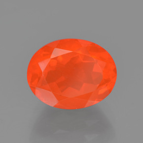 1,42 ctw natürlicher orangefarbener Feueropal, Oval Schliff, Transparent